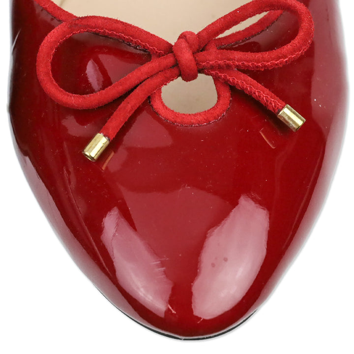 Stuart Weitzman Red Patent Leather Gabby Ballet Flat