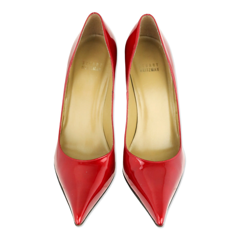 Stuart Weitzman Red Quasar Patent Leather Fever Pumps