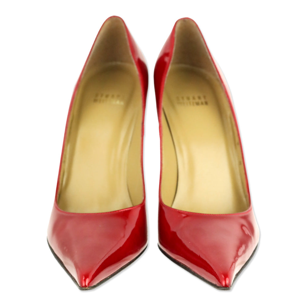 Stuart Weitzman Red Quasar Patent Leather Fever Pumps