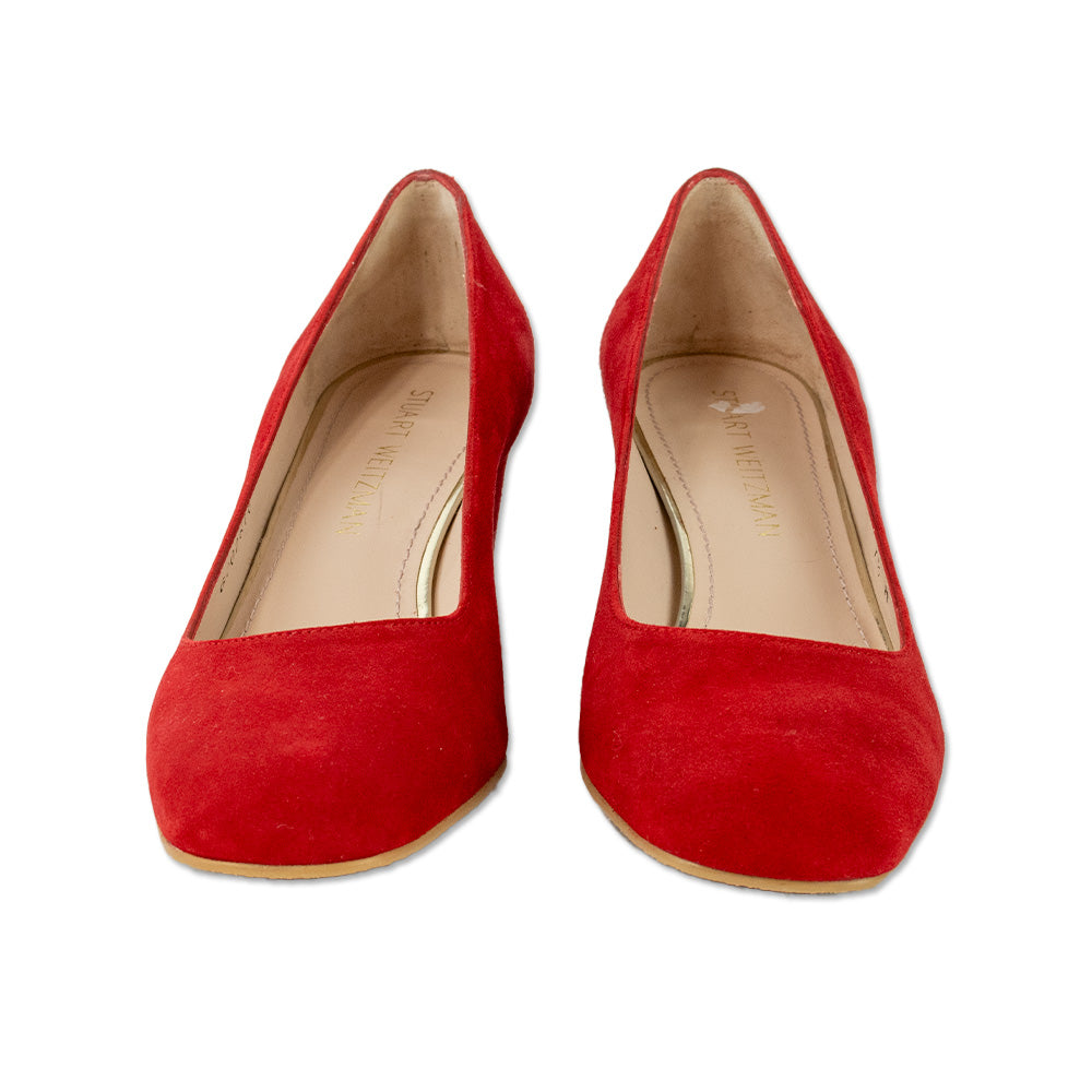 Stuart Weitzman Red Suede Pumps