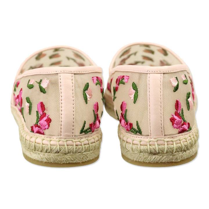 Stuart Weitzman Rosewater Embroidered Mesh Bareitall Espadrille
