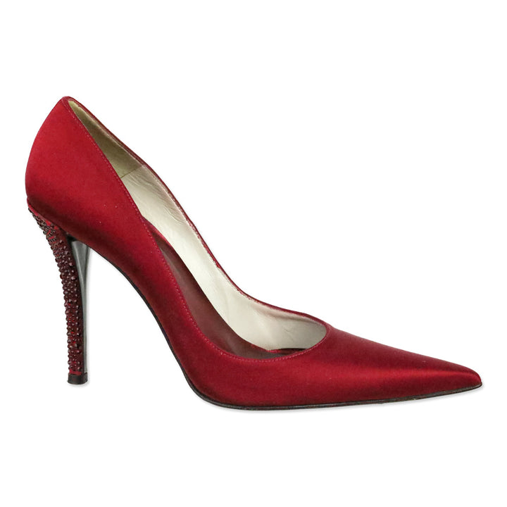Stuart Weitzman Ruby Satin Give Me Fever Pumps