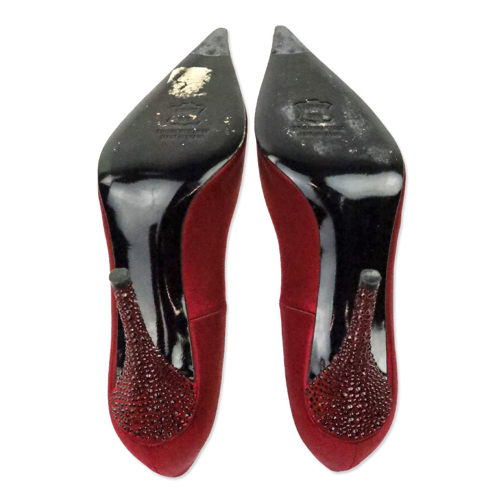 Stuart Weitzman Ruby Satin Give Me Fever Pumps