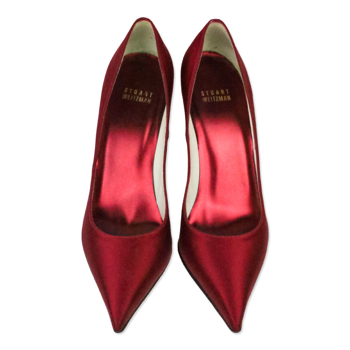 Stuart Weitzman Ruby Satin Give Me Fever Pumps