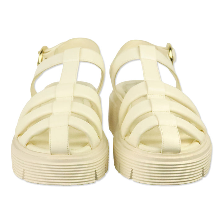 Stuart Weitzman Seashell Tonal Lacquered Nappa Nolita Fisherman Sandal