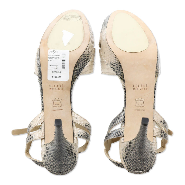 Stuart Weitzman Snakeskin Loop Thru Platform Sandals