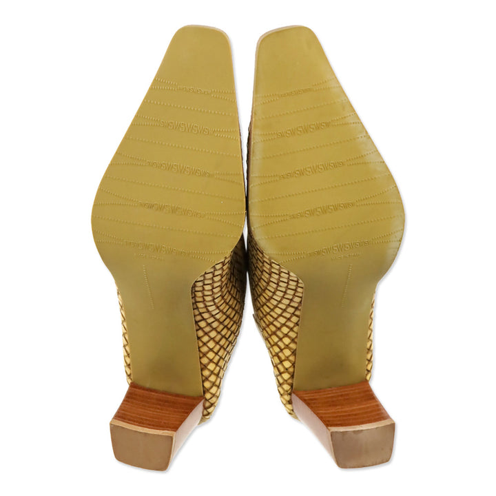 Stuart Weitzman Tan Leather Woven Leather Boot