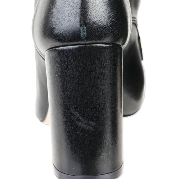 Stuart Weitzman Veruka Black Stretch Leather Lace Up Combat Booties