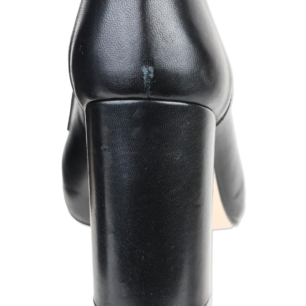 Stuart Weitzman Veruka Black Stretch Leather Lace Up Combat Booties