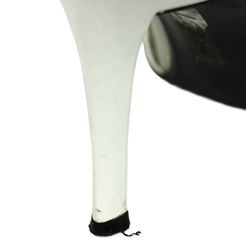 Stuart Weitzman White Leather/PVC Studded Trim Pumps