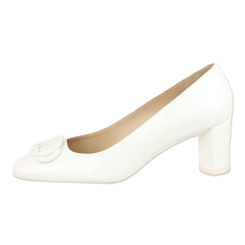 Stuart Weitzman White Patent Anicia 60 Tonal Pump