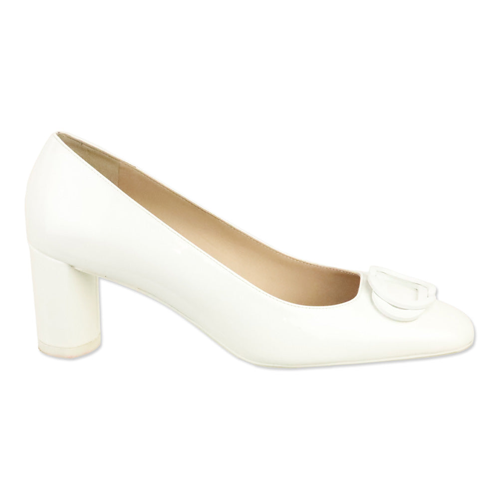 Stuart Weitzman White Patent Anicia 60 Tonal Pump