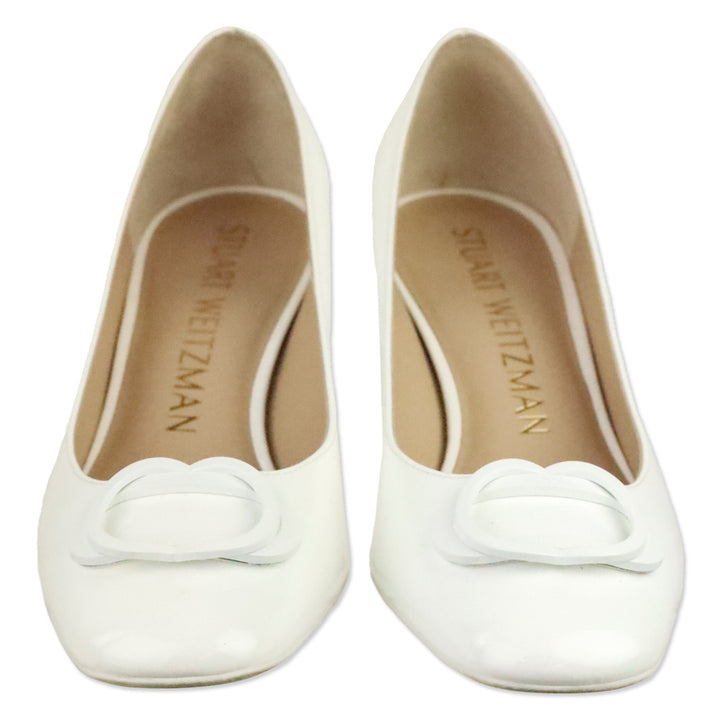 Stuart Weitzman White Patent Anicia 60 Tonal Pump