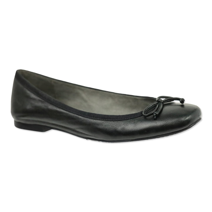 Stuart Weitzman Black Leather Bow Ballet Flats