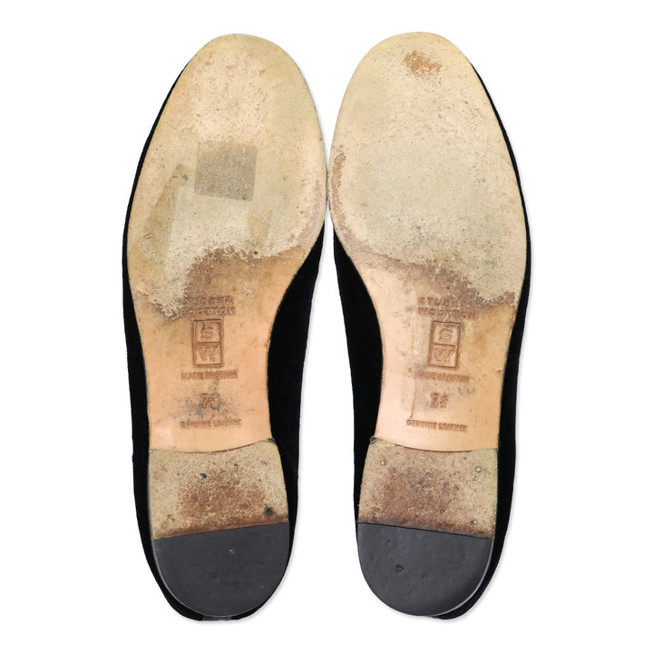 Stubbs & Wootton Black Velvet Grosgrain Trim Insecure Slippers Loafers