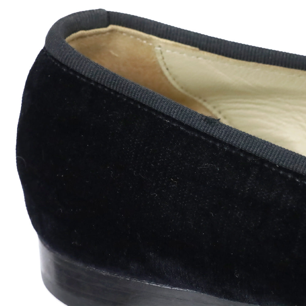 Stubbs & Wootton Black Velvet Grosgrain Trim Insecure Slippers Loafers