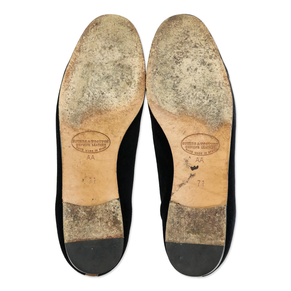 Stubbs & Wootton Black Velvet Stirrup Embroidered Slipper