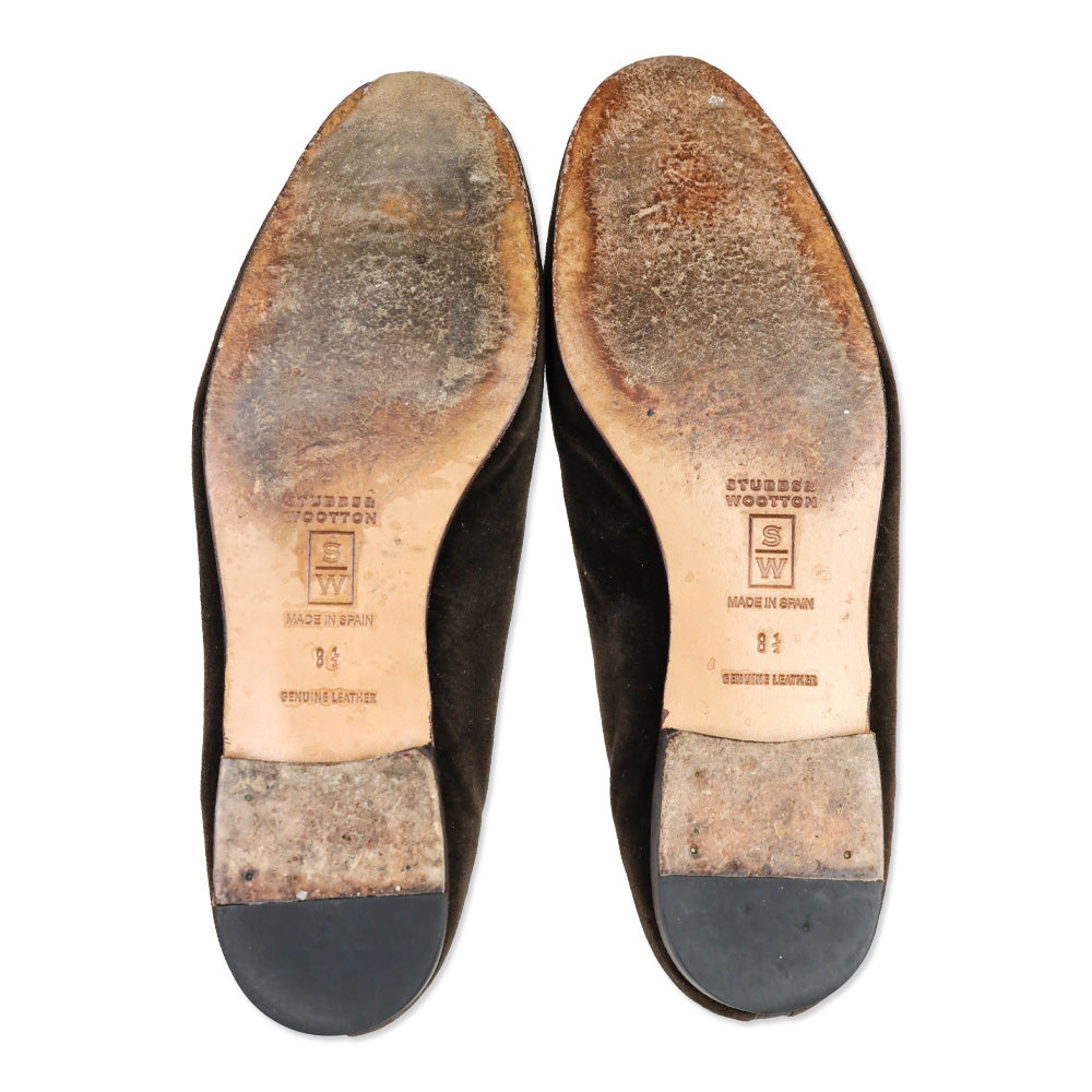 Stubbs & Wootton Gator Brown Velvet Loafer