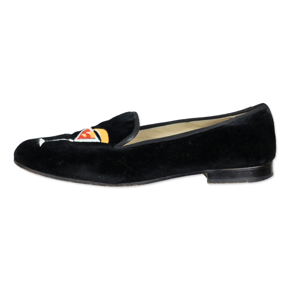 Stubbs & Wootton Martini Black Velvet Loafer