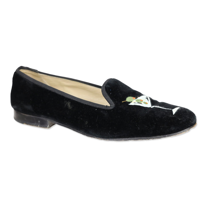 Stubbs & Wootton Martini Black Velvet Loafer
