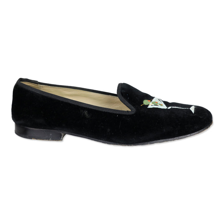 Stubbs & Wootton Martini Black Velvet Loafer