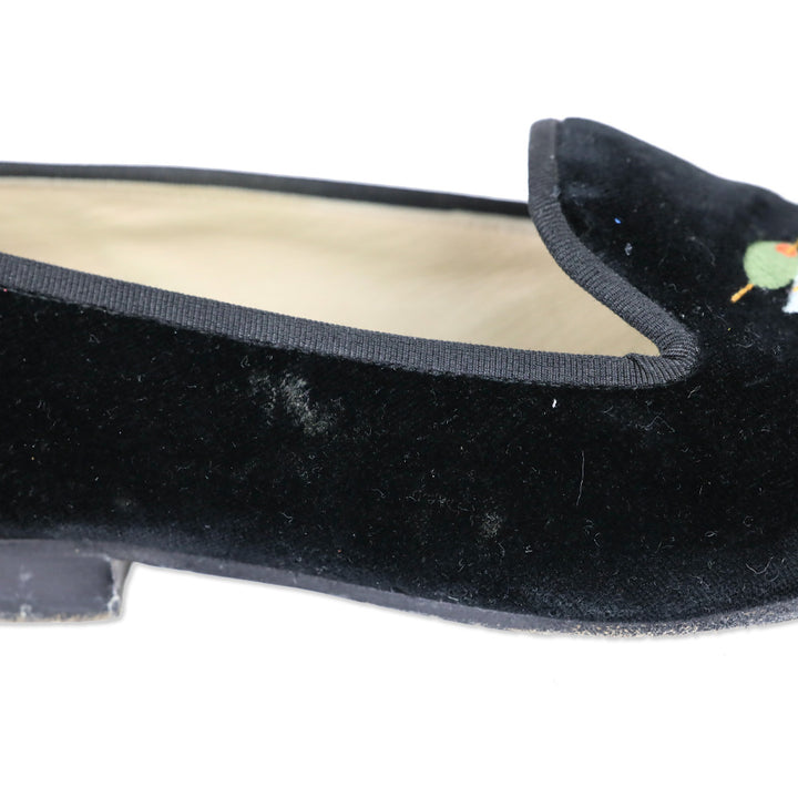 Stubbs & Wootton Martini Black Velvet Loafer