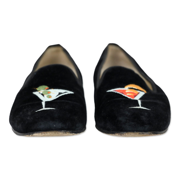 Stubbs & Wootton Martini Black Velvet Loafer