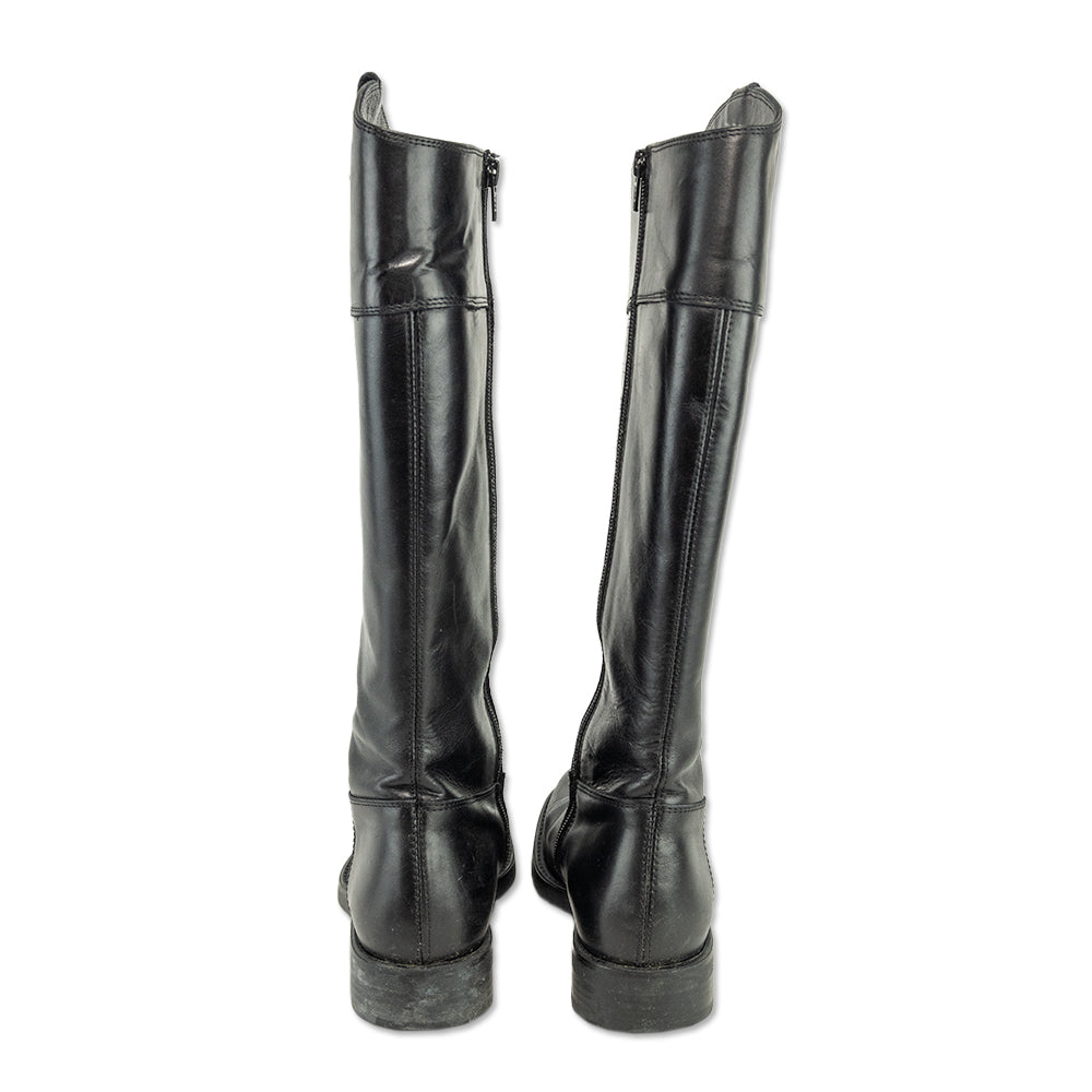 Studio Pollini Black Leather Riding Boots