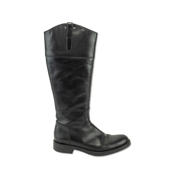 Studio Pollini Black Leather Riding Boots