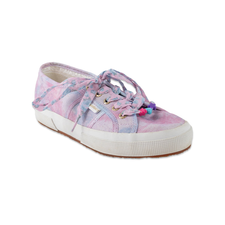 Superga LoveShackFancy Collab Pink and Blue Tie Dye Sneakers