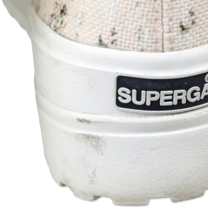 Superga x LoveShackFancy Porcelain Blush Alpina Flower Canvas High-Top Platform Sneakers
