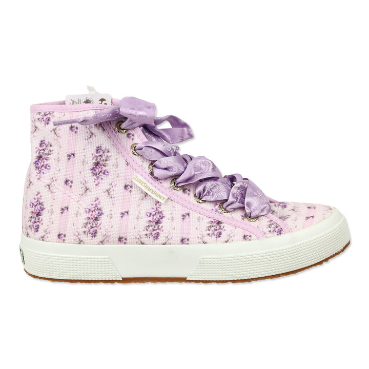 Superga x LoveShackFancy Ripe Grapevine Purple Floral Striped Canvas High-Top Sneakers