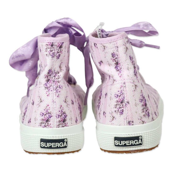 Superga x LoveShackFancy Ripe Grapevine Purple Floral Striped Canvas High-Top Sneakers