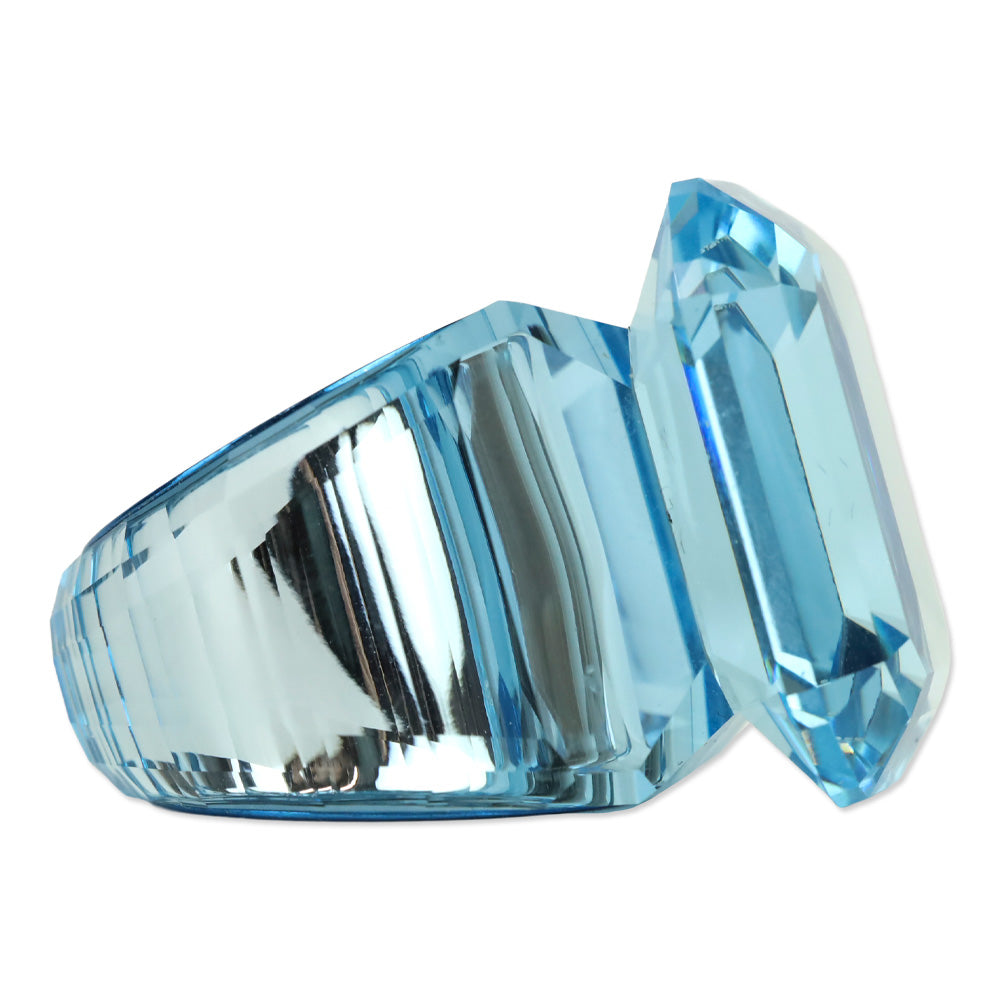 Swarovski Blue Octagon Cut Lucent Cocktail Ring