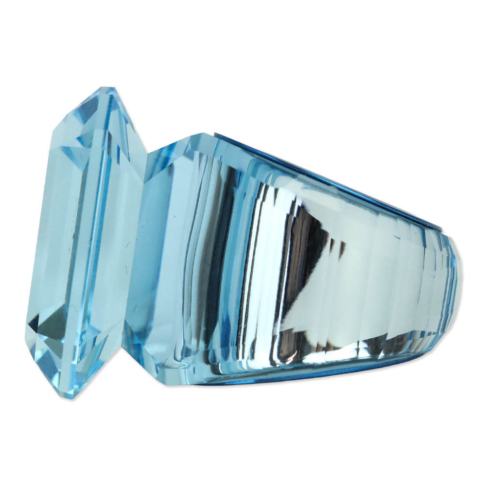 Swarovski Blue Octagon Cut Lucent Cocktail Ring