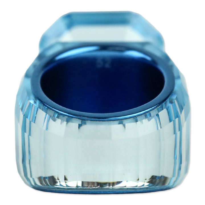 Swarovski Blue Octagon Cut Lucent Cocktail Ring