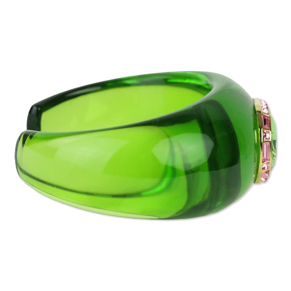 Swarovski Green Crystal Lucite Dulcis Cuff Bracelet