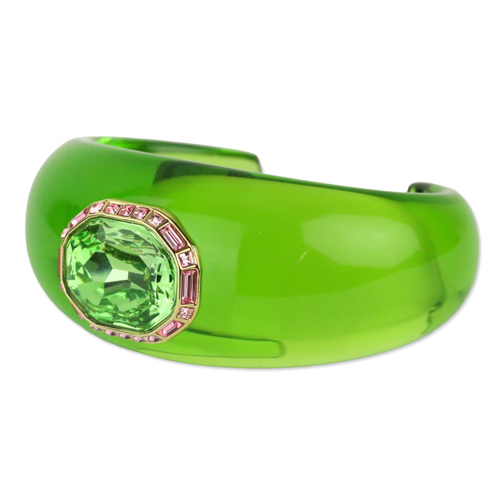 Swarovski Green Crystal Lucite Dulcis Cuff Bracelet