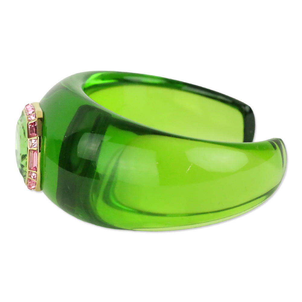 Swarovski Green Crystal Lucite Dulcis Cuff Bracelet