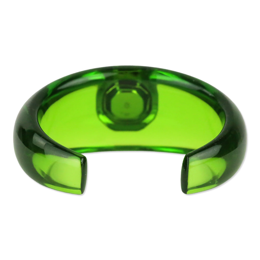 Swarovski Green Crystal Lucite Dulcis Cuff Bracelet