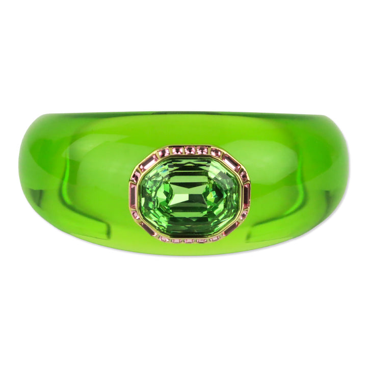 Swarovski Green Crystal Lucite Dulcis Cuff Bracelet