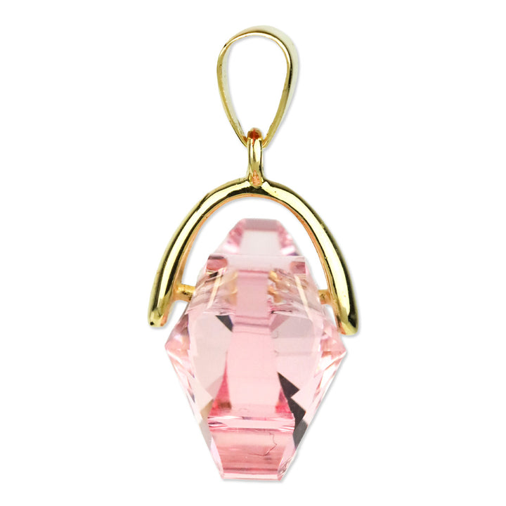 Swarovski Light Rose Crystal Butterfly Pendant with Gold-Tone Bail