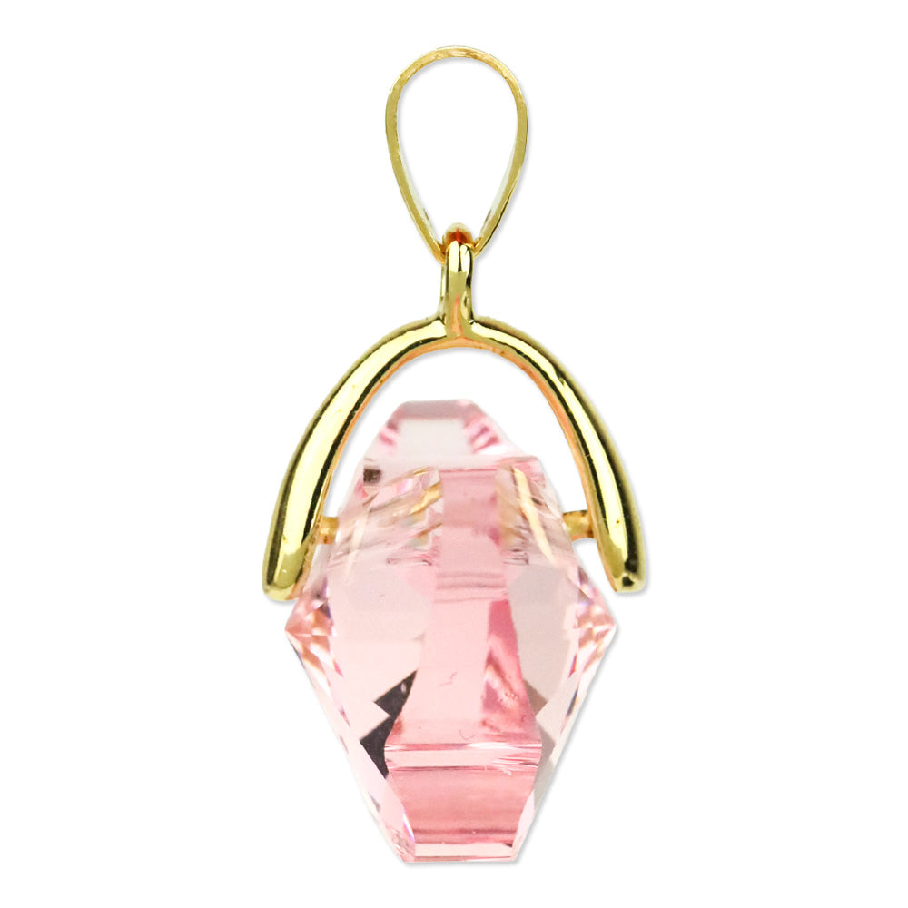 Swarovski Light Rose Crystal Butterfly Pendant with Gold-Tone Bail