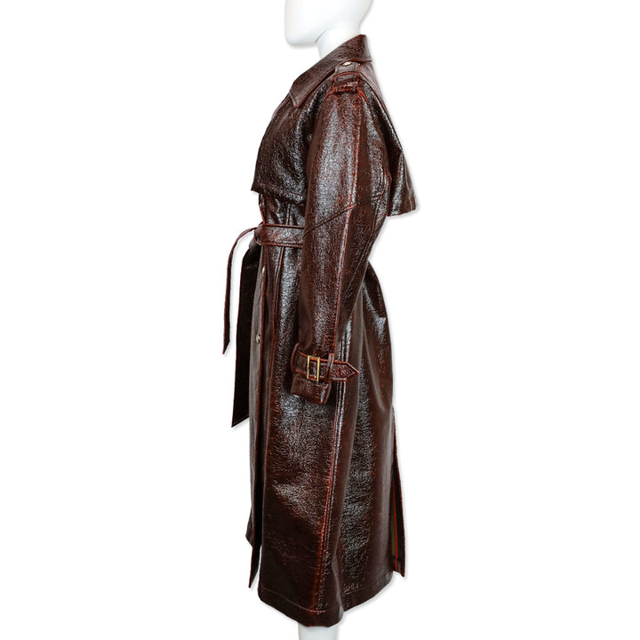 TWP Foreign Affair Burgundy Leather Trench Coat