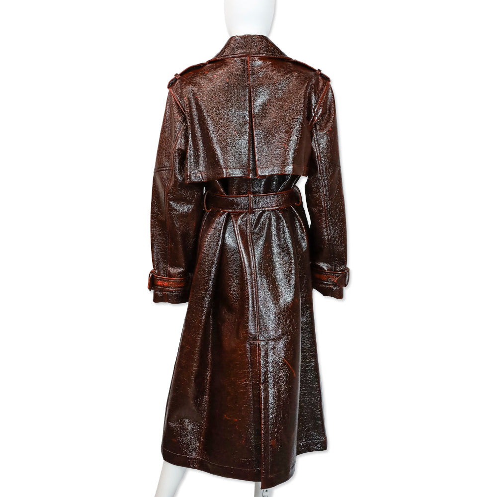 TWP Foreign Affair Burgundy Leather Trench Coat