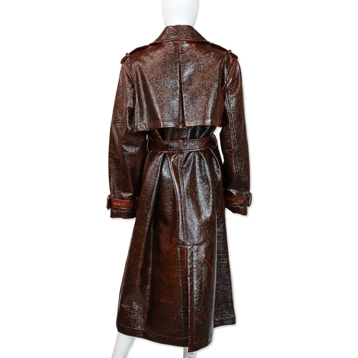 TWP Foreign Affair Burgundy Leather Trench Coat