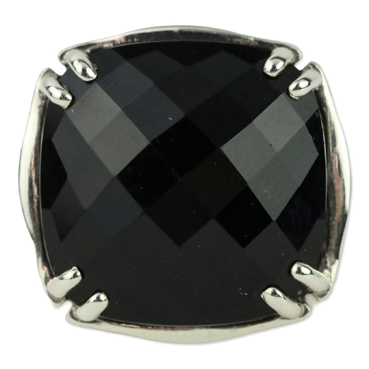 Tacori Sterling Silver and 18K Gold Cushion Onyx Ring
