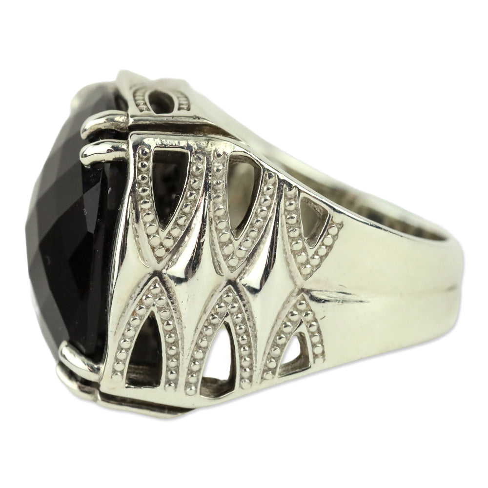 Tacori Sterling Silver and 18K Gold Cushion Onyx Ring