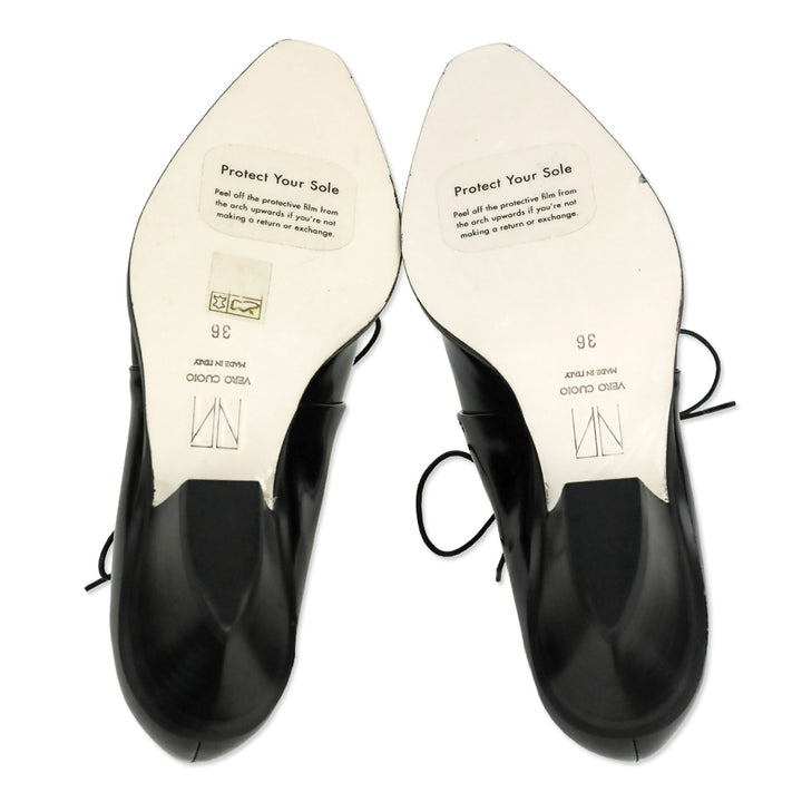Tamara Mellon Black Abrasivato Maverick Derby Shoes