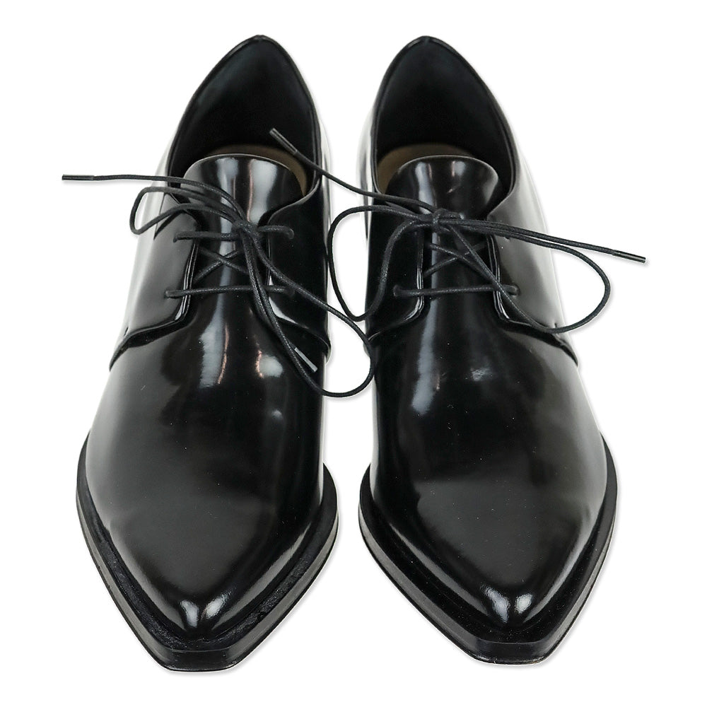 Tamara Mellon Black Abrasivato Maverick Derby Shoes